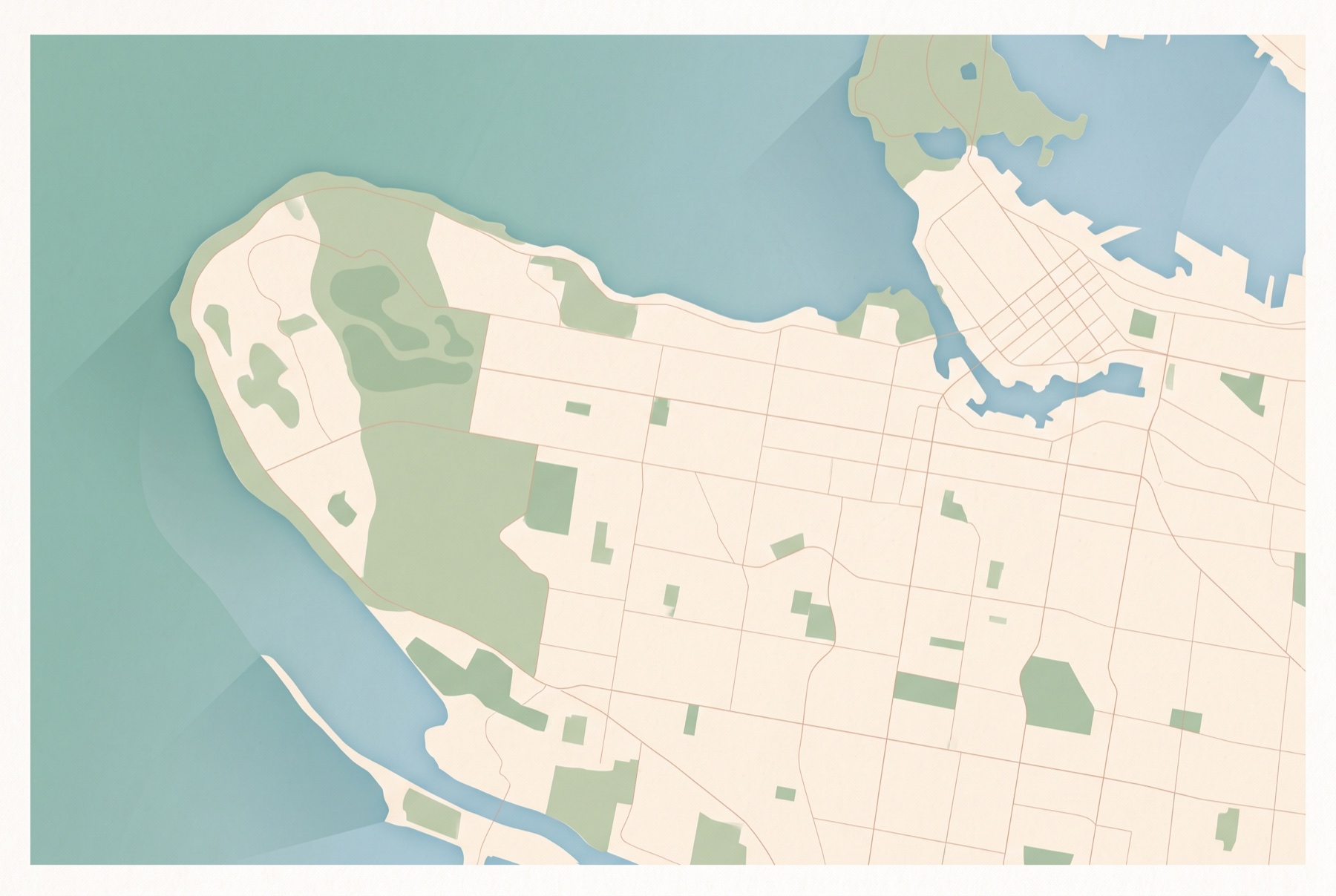 Stylised map of Vancouver